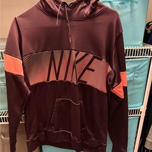Nike Women's Burgundy and Pink Hoodie